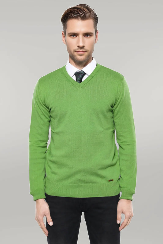 V Neck Dark Green Sweater
