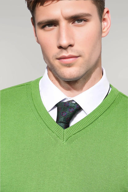 V Neck Dark Green Sweater