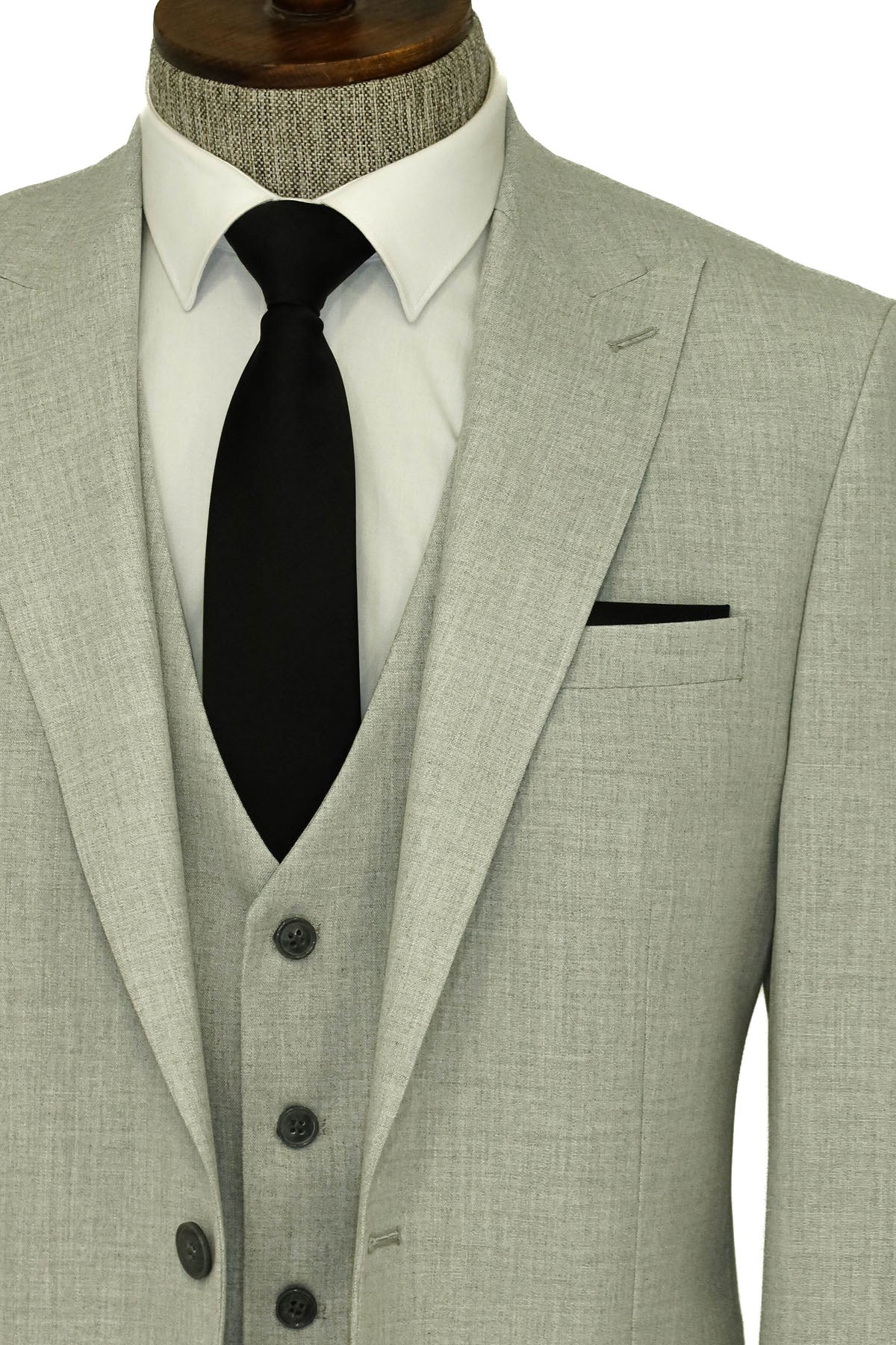 KOALA SYDNEY  Three Piece Slim Fit Single Button Grey Men Suit