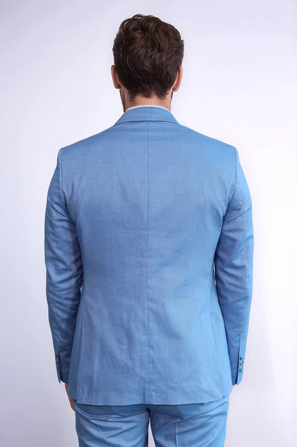 KOALA SYDNEY 3 -Piece Single Button Peak Lapel Ice Blue Men Suit