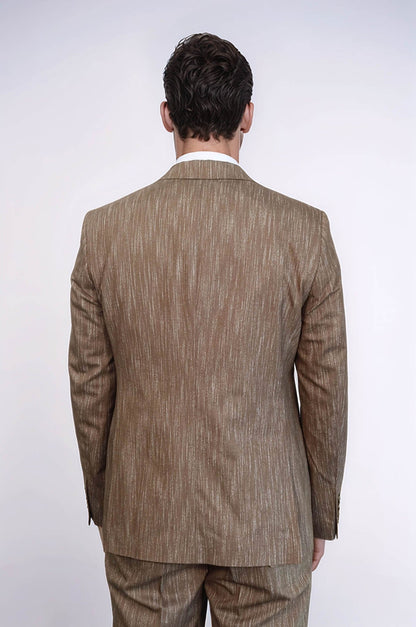 KOALA SYDNEY 3 -Piece Single Button Peak Lapel Tan Men Suit