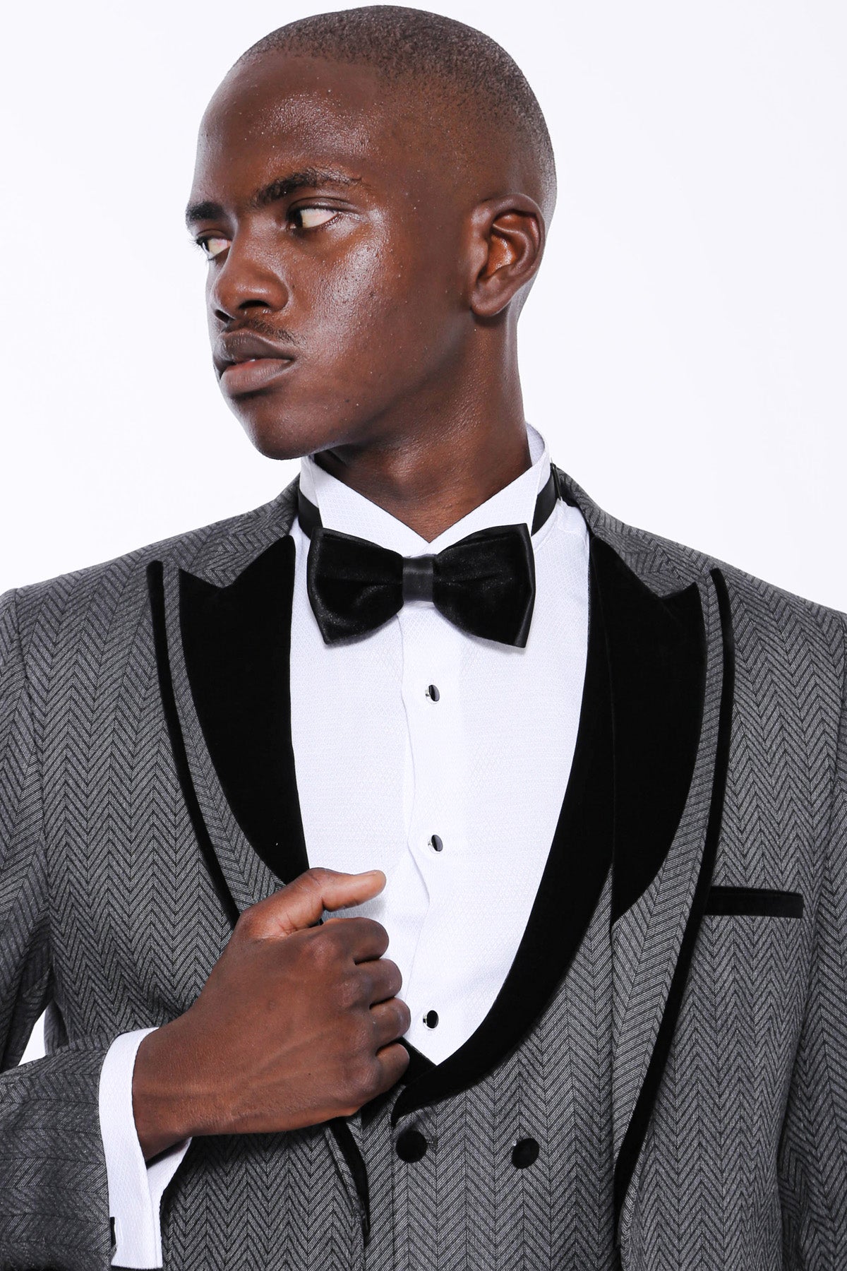 KOALA SYDNEY  Patterned Velvet Lapel Smoked Men Tuxedo
