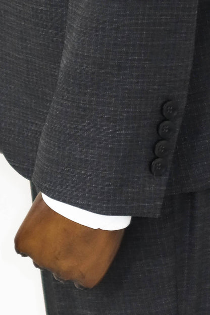 KOALA SYDNEY  Slim Fit Patterned Anthracite Men Suit -