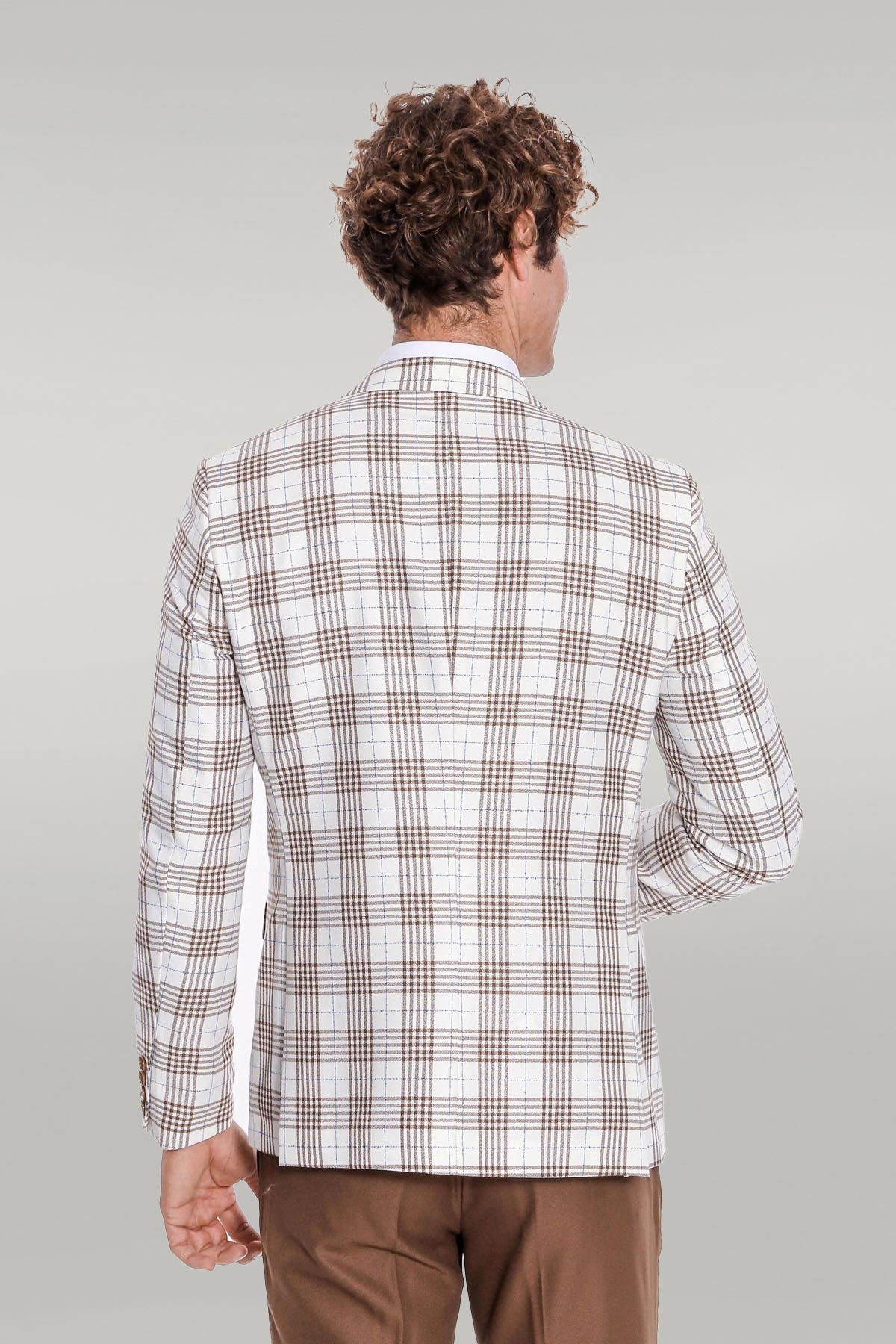 KOALA SYDNEY  Checked Slim Fit Brown Men Suit -