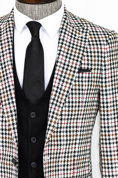 Plaid Black Men Suit