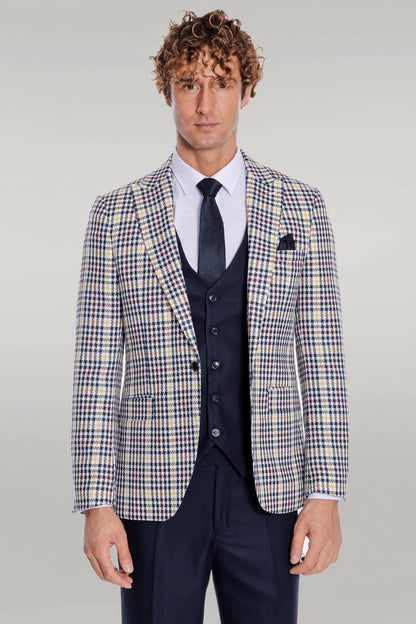 KOALA SYDNEY Plaid Navy Blue Men Suit