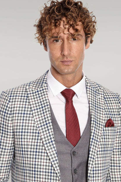 KOALA SYDNEY Plaid Grey Men's Suit