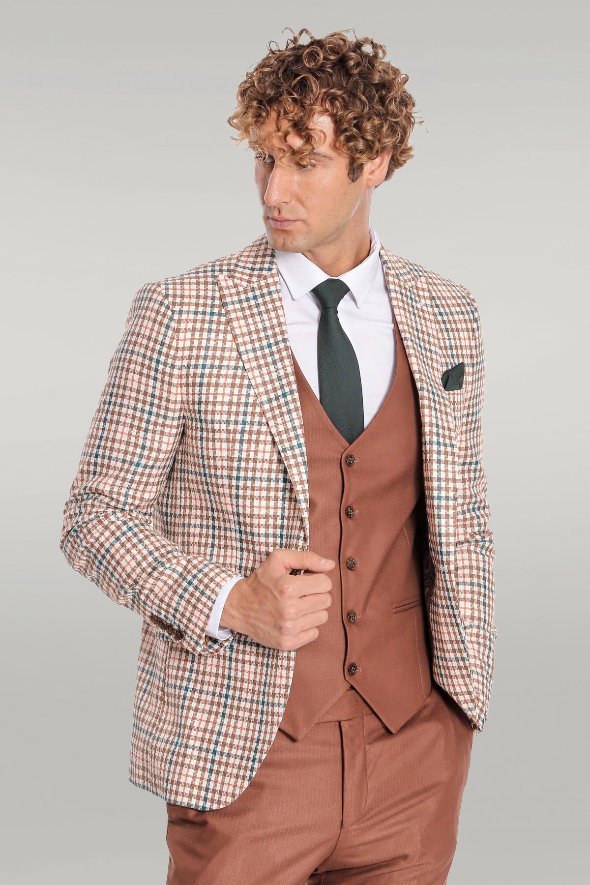 KOALA SYDNEY  Plaid Brown Men Suit -