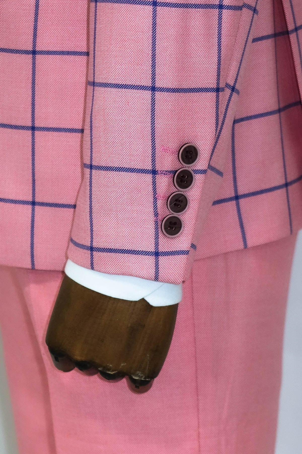 KOALA SYDNEY Slim Fit Patterned Pink Men Combination Suit