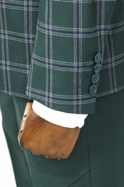 KOALA SYDNEY  Checked Patterned Slim Fit Green Men Suit and Shirt Combination -