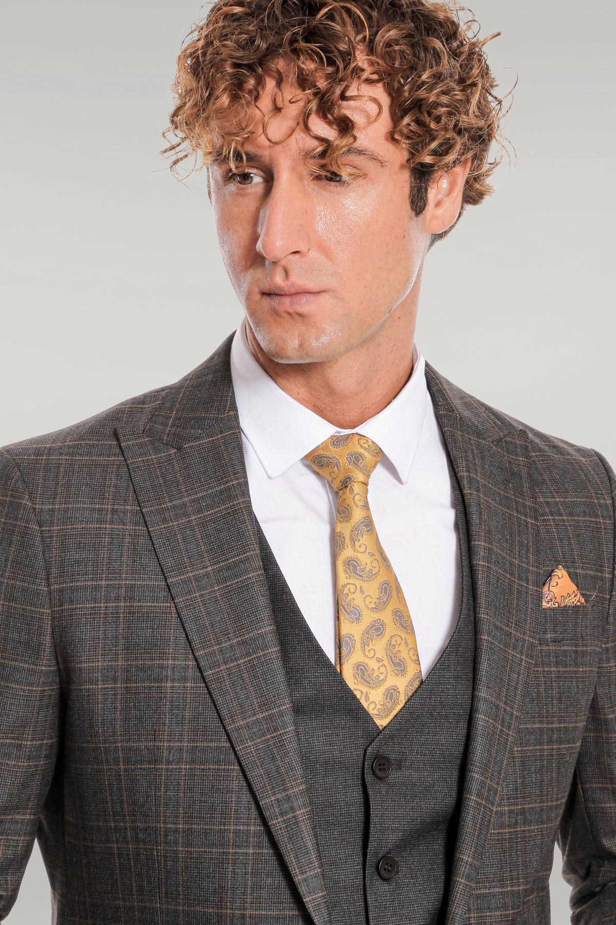 KOALA SYDNEY Checked Slim Fit Anthracite Men Suit