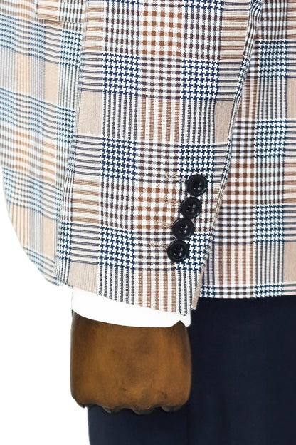 KOALA SYDNEY Checked Slim Fit Brown Men Suit