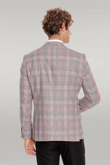 KOALA SYDNEY Checked Slim Fit Burgundy Men Suit