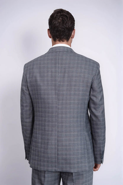 KOALA SYDNEY  Patterned Vested Slim-Fit Navy Blue Men Suit -