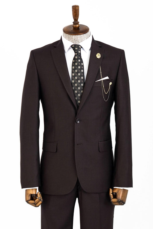 KOALA SYDNEY  2 Buttons 2 Piece Brown Men Suit -