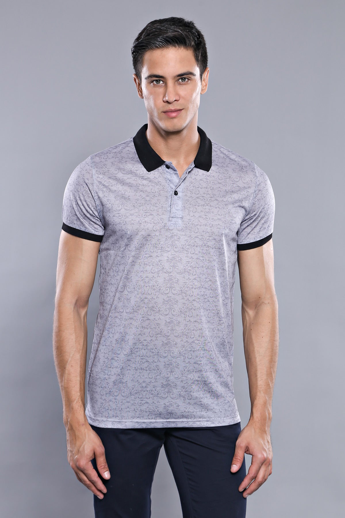 Grey Men's Floral T-Shirt