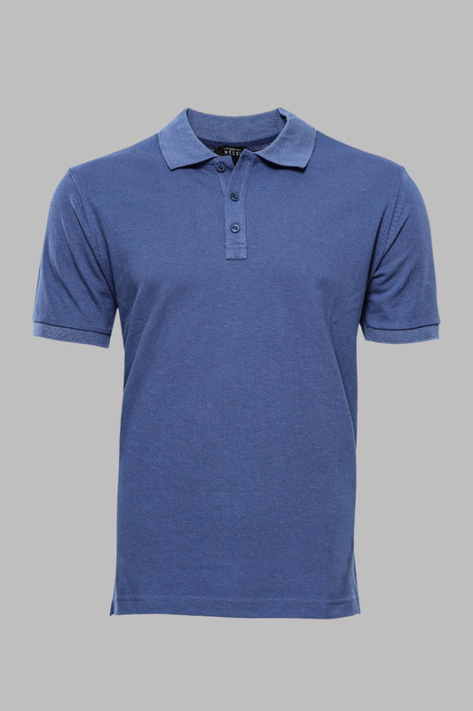 Oxford Blue Polo Collar T-shirt - Wessi