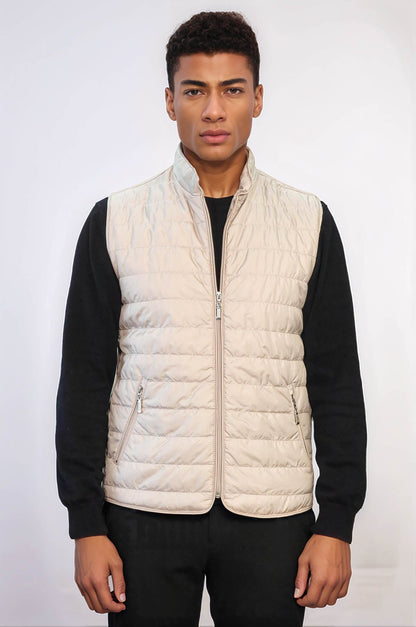 KOALA SYDNEY  Quilted Sleeveless Beige Men Down Vest