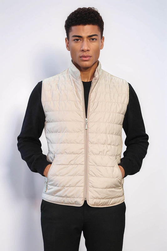 KOALA SYDNEY  Quilted Sleeveless Beige Men Down Vest