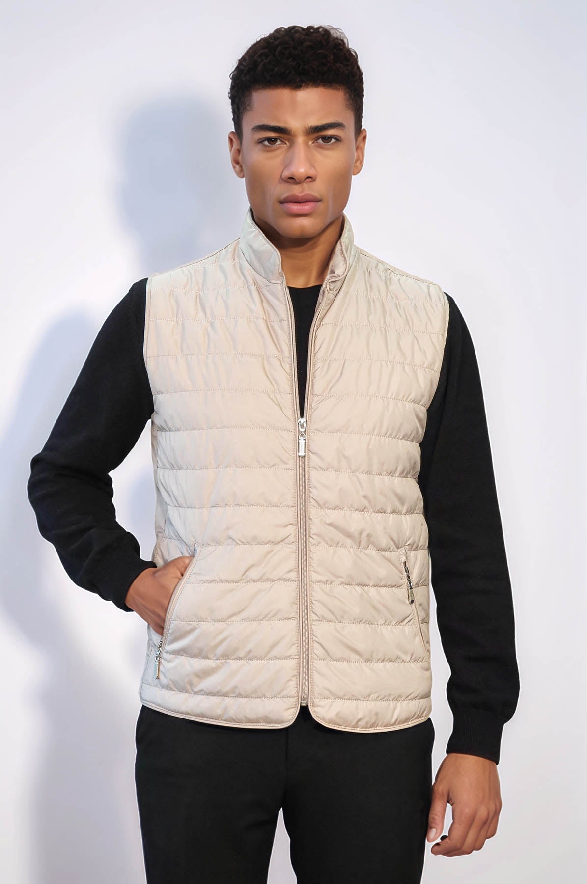 KOALA SYDNEY  Quilted Sleeveless Beige Men Down Vest