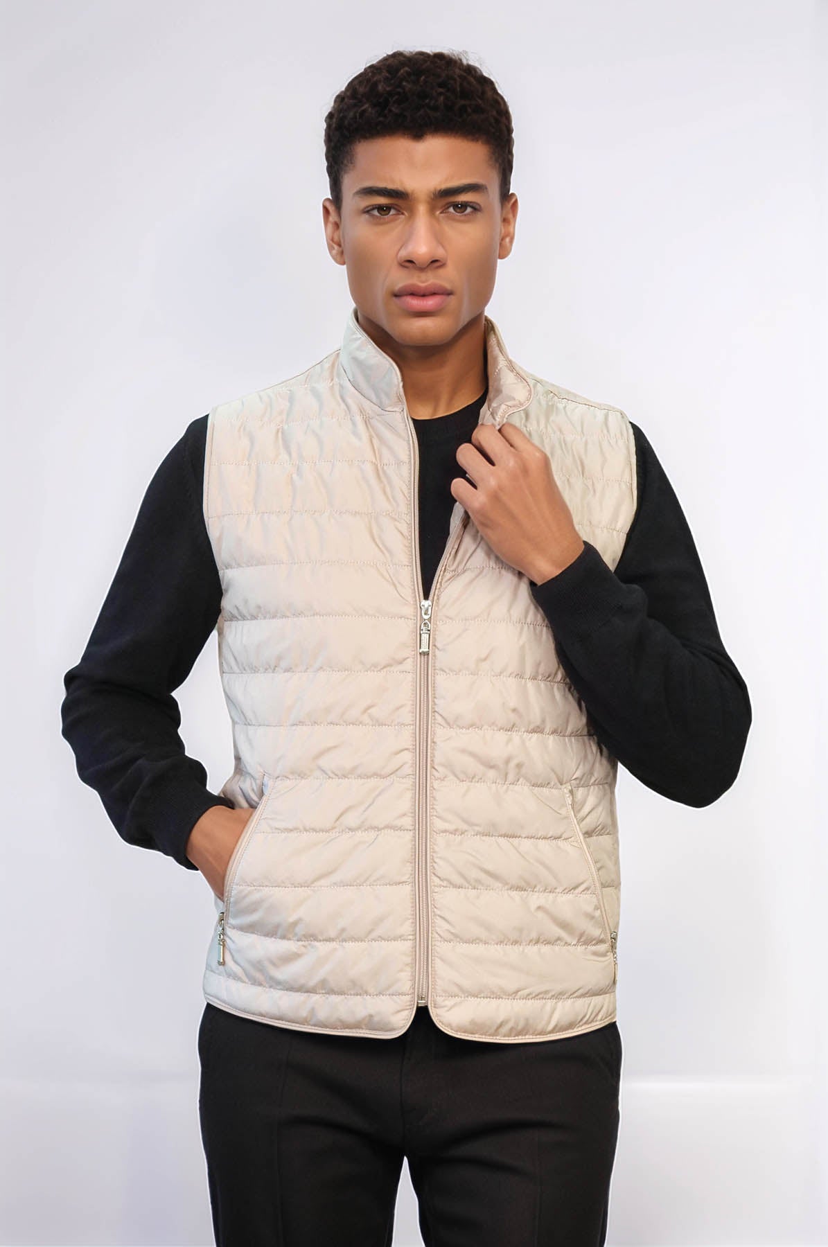 KOALA SYDNEY  Quilted Sleeveless Beige Men Down Vest