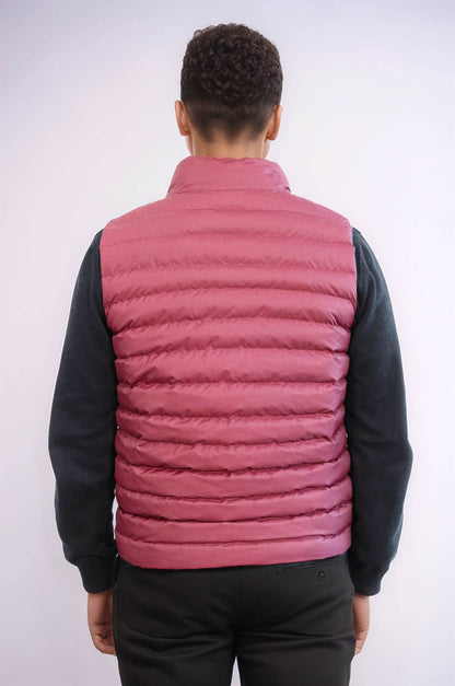 Reversible Puffer Burgundy Men Down Vest - Wessi