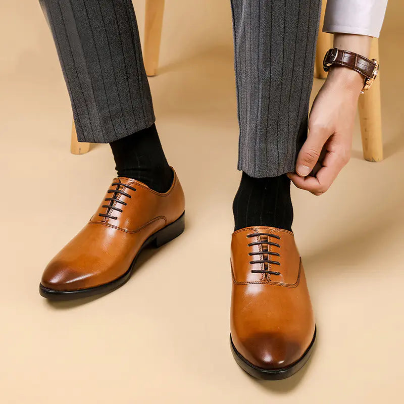 Breathable British Leather Shoes for Men