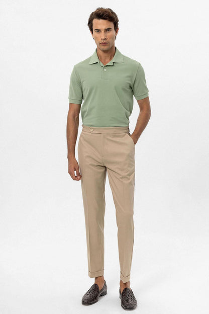 KOALA SYDNEY Men's Light Khaki Polo Neck T-Shirt