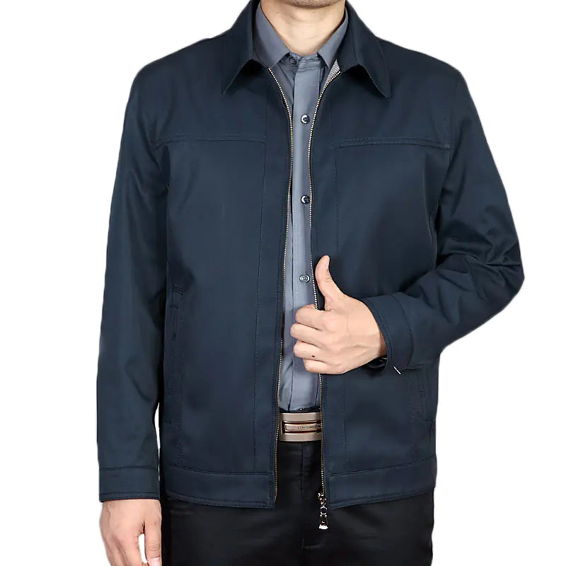 Men’s Slim Fit Zipper Windbreaker Jacket with Collar