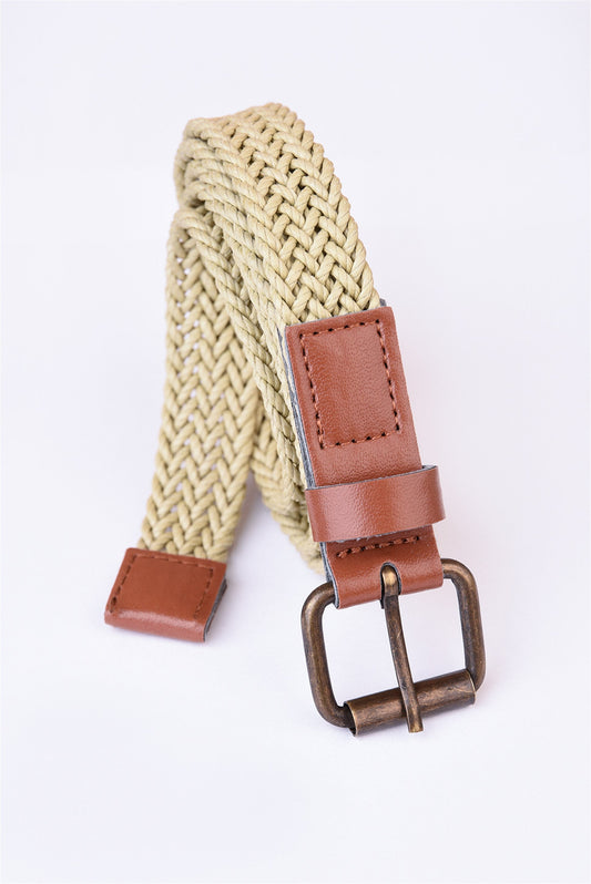 Men's Beige Thin Knitted Belt