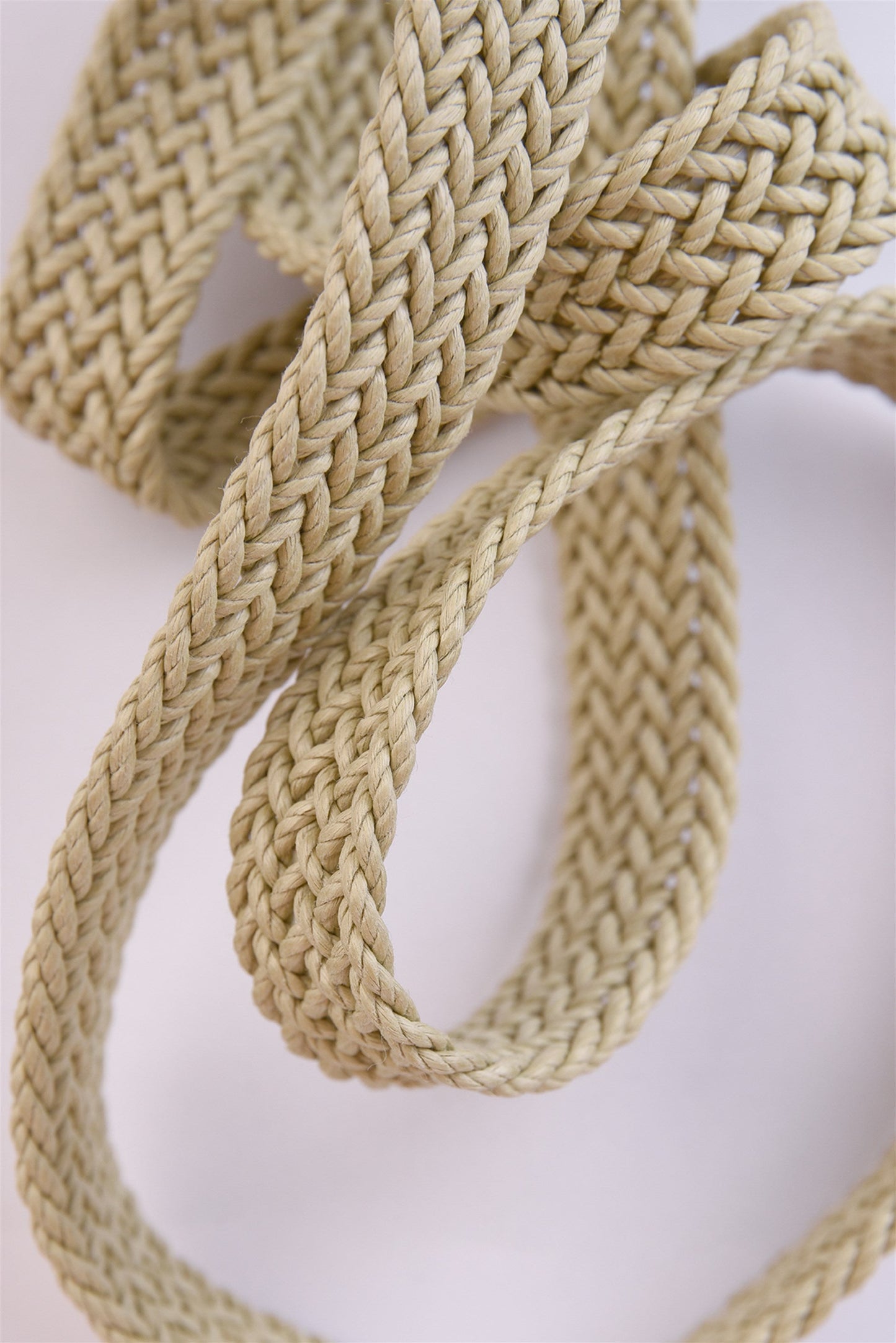 Men's Beige Thin Knitted Belt