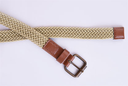 Men's Beige Thin Knitted Belt