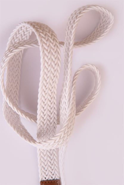 White Fine Knit Men's Belt
