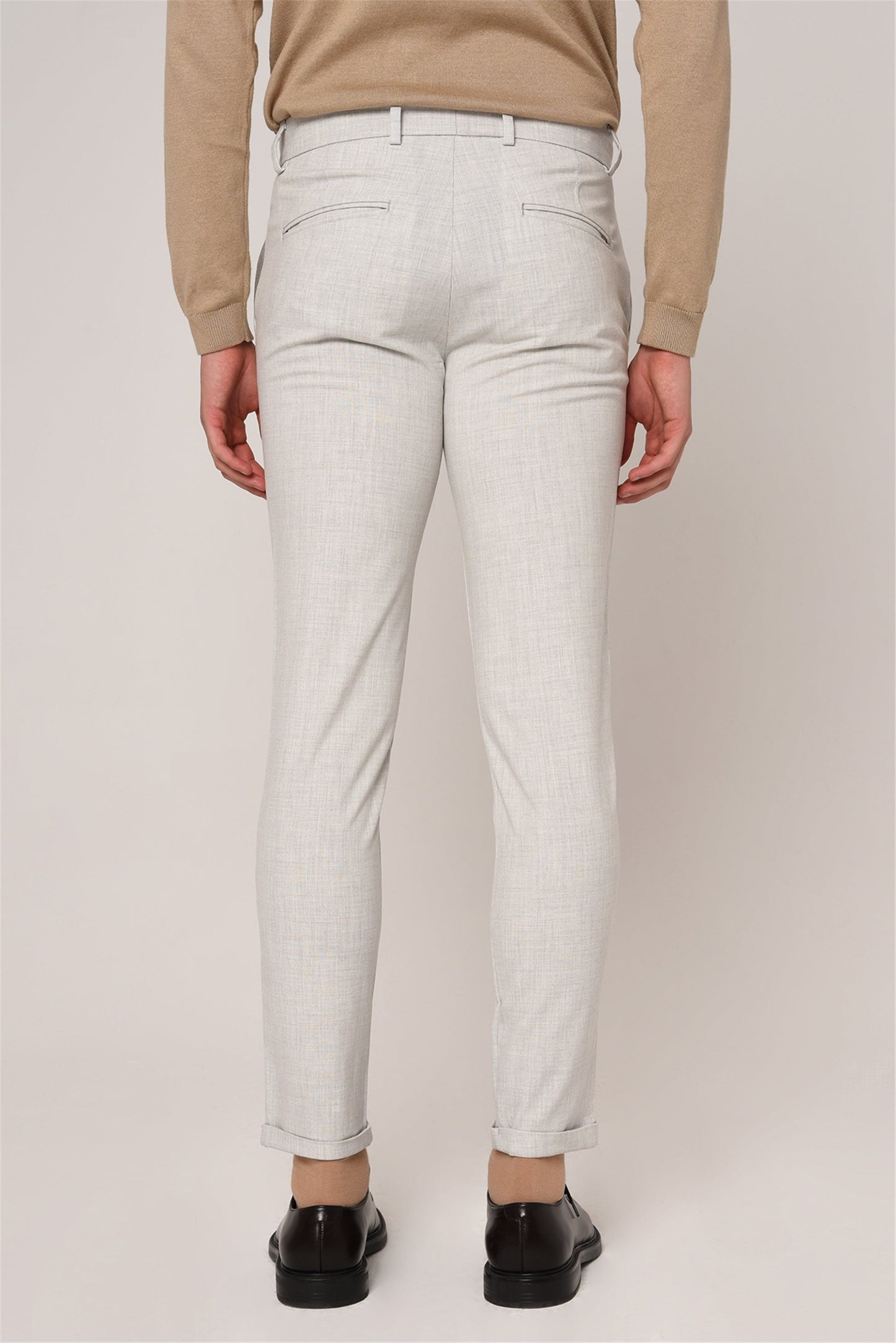 Silver Grey Slim Fit Men's Trousers