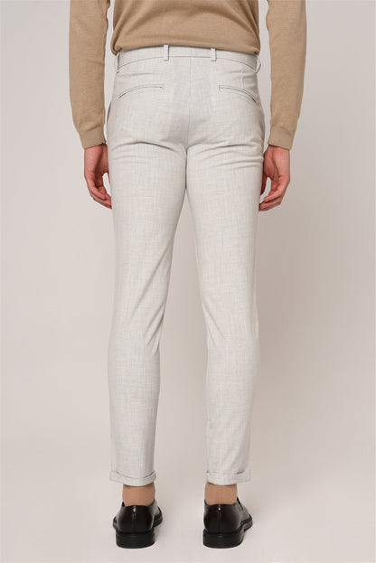 Silver Grey Slim Fit Men's Trousers