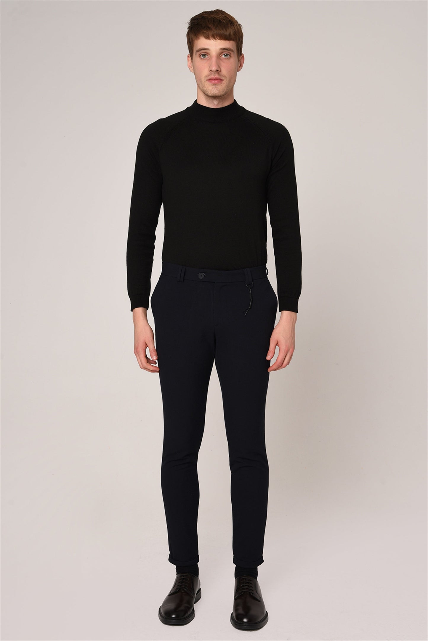 Men's Dark Navy Blue Slim Fit Accessory Trousers