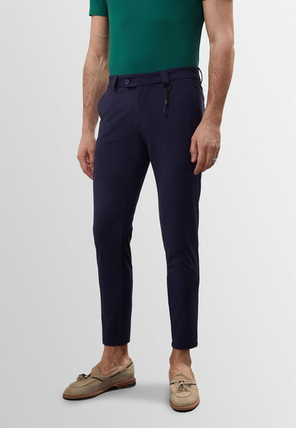 KOALA SYDNEY Men's Navy Blue Accessory Detail Slim Fit Trousers