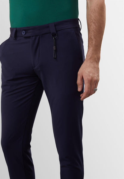KOALA SYDNEY Men's Navy Blue Accessory Detail Slim Fit Trousers
