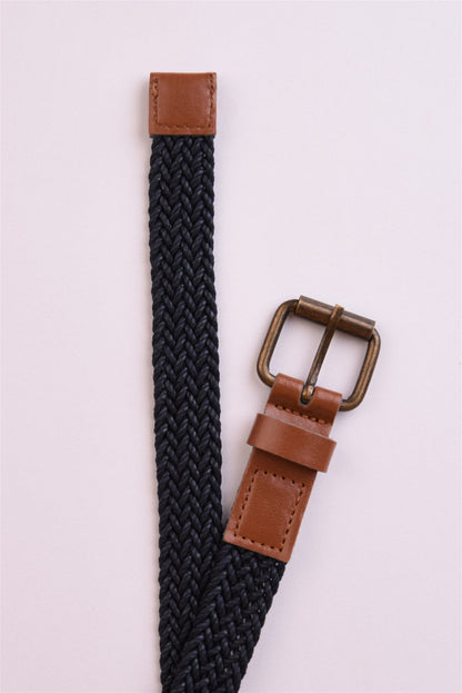 Men's Navy Blue Thin Knitted Belt