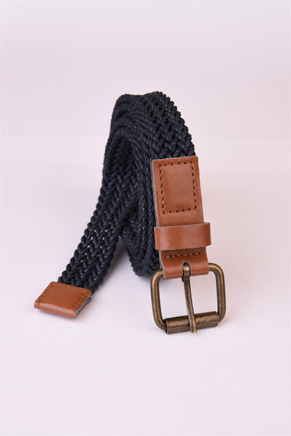 Men's Navy Blue Thin Knitted Belt