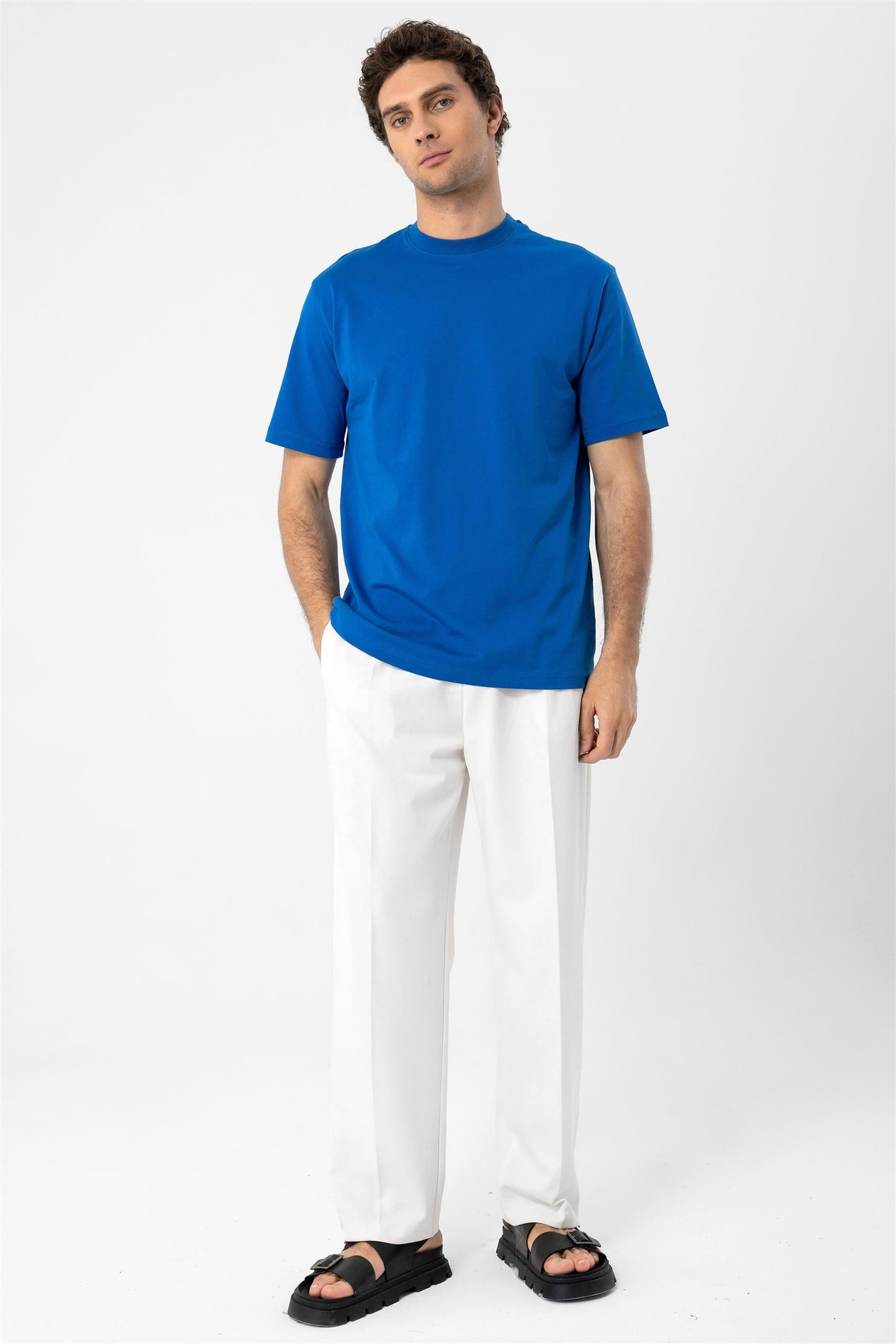 KOALA SYDNEY Men's Sax Crew Neck Basic T-Shirt