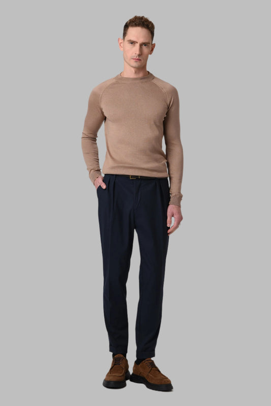 KOALA SYDNEY Men's Mink Crew Neck Slim Fit Knitwear Sweater