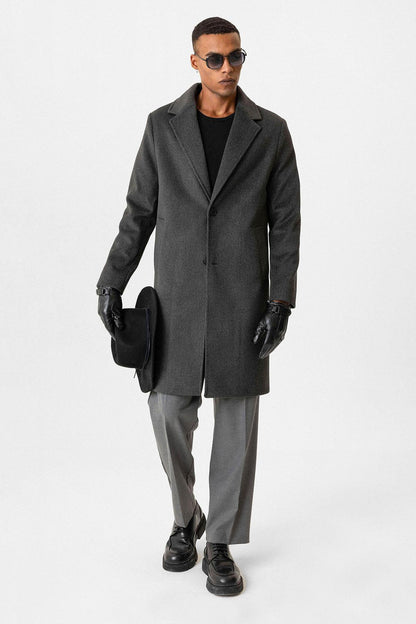 Anthracite Textured Men's Coat