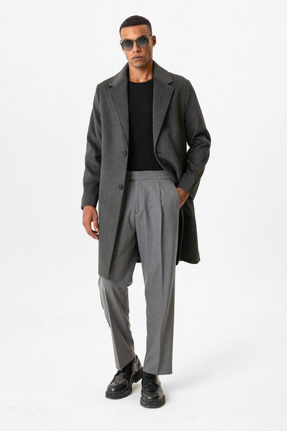 Anthracite Textured Men's Coat