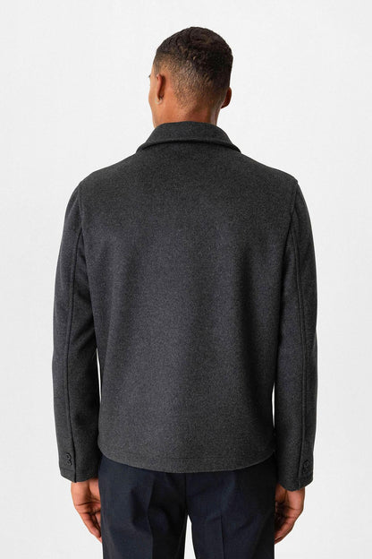 Anthracite Wool-Blend Seasonal Men's Jacket