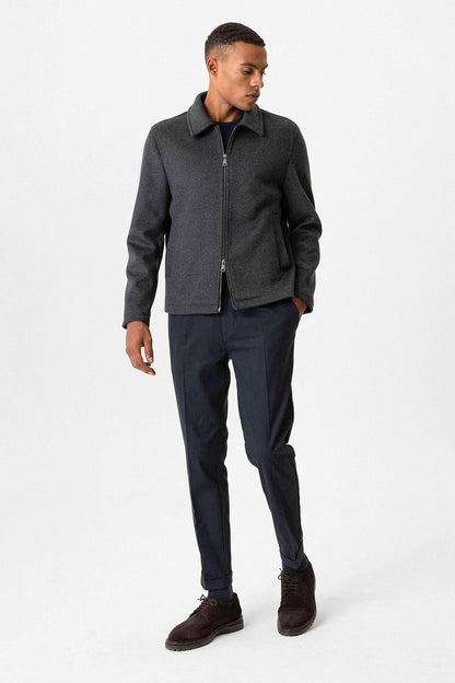 Anthracite Wool-Blend Seasonal Men's Jacket