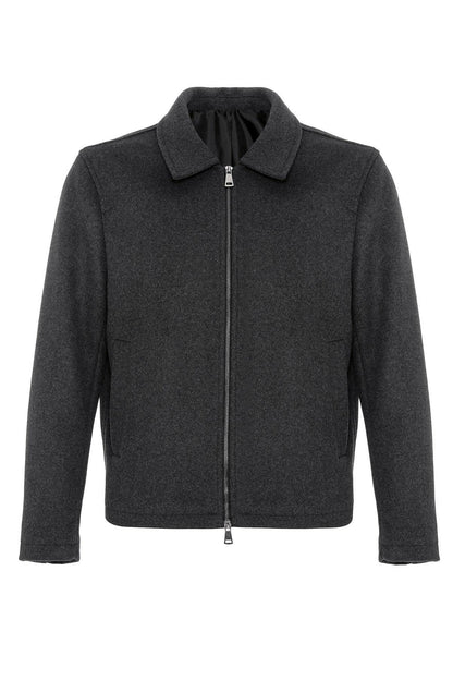 Anthracite Wool-Blend Seasonal Men's Jacket