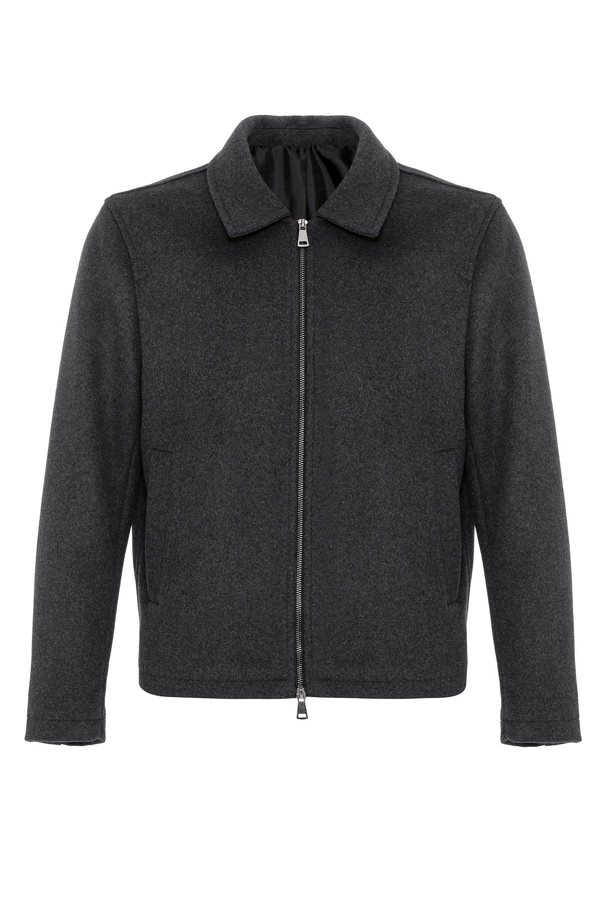 Anthracite Wool-Blend Seasonal Men's Jacket