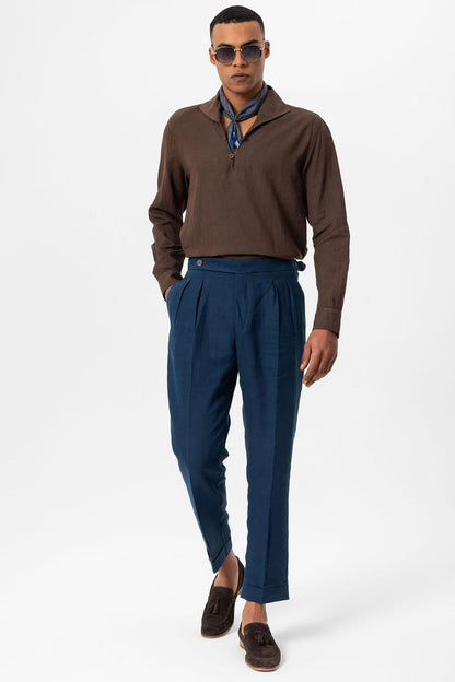 Men's Brown Camp Collar Button-Down Shirt