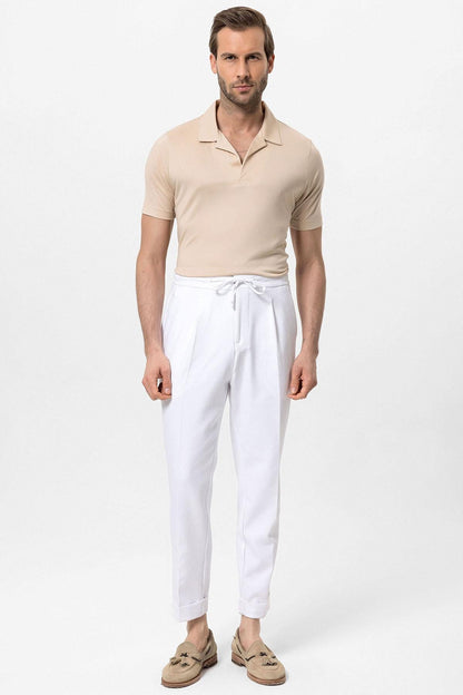 Men's Beige Camp Collar Regular Fit T-Shirt